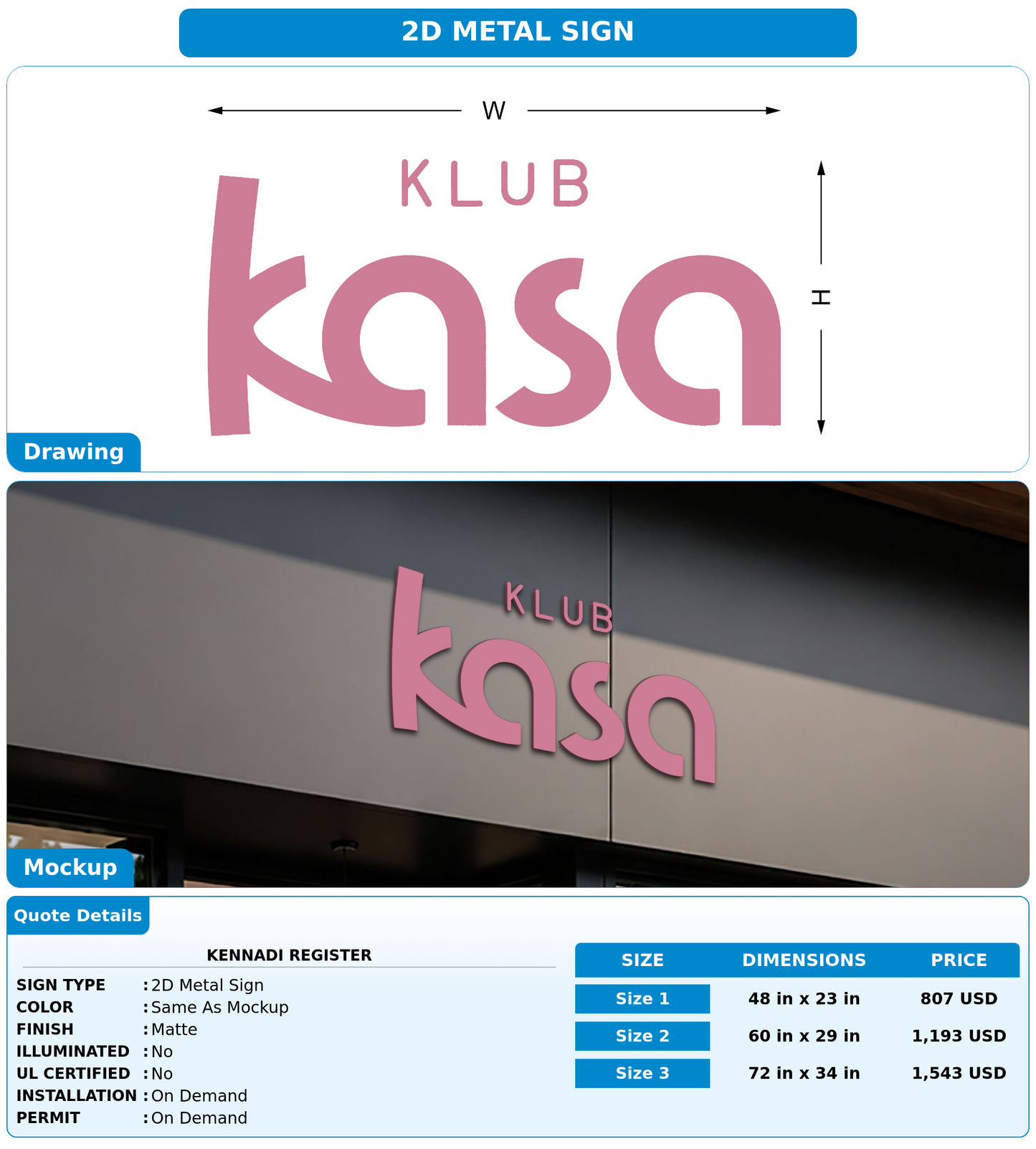 CUSTOM MOCKUP SIGN FOR Kennadi Register