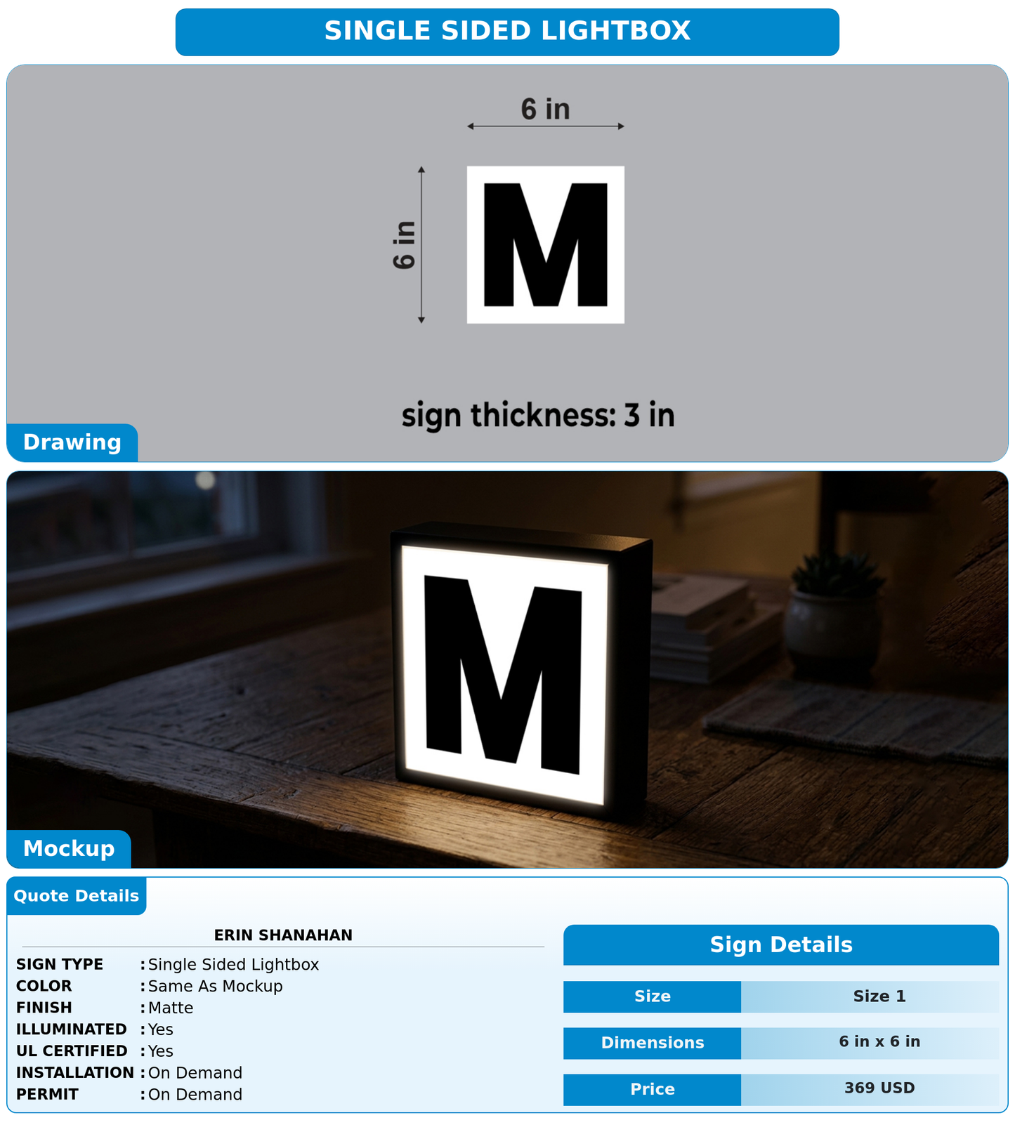 CUSTOM MOCKUP SIGN FOR Erin Shanahan