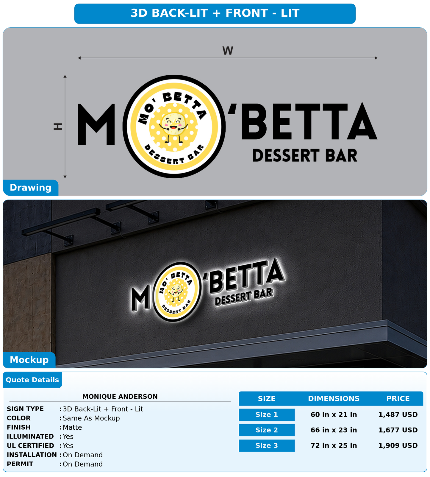 CUSTOM MOCKUP SIGN FOR Monique Anderson
