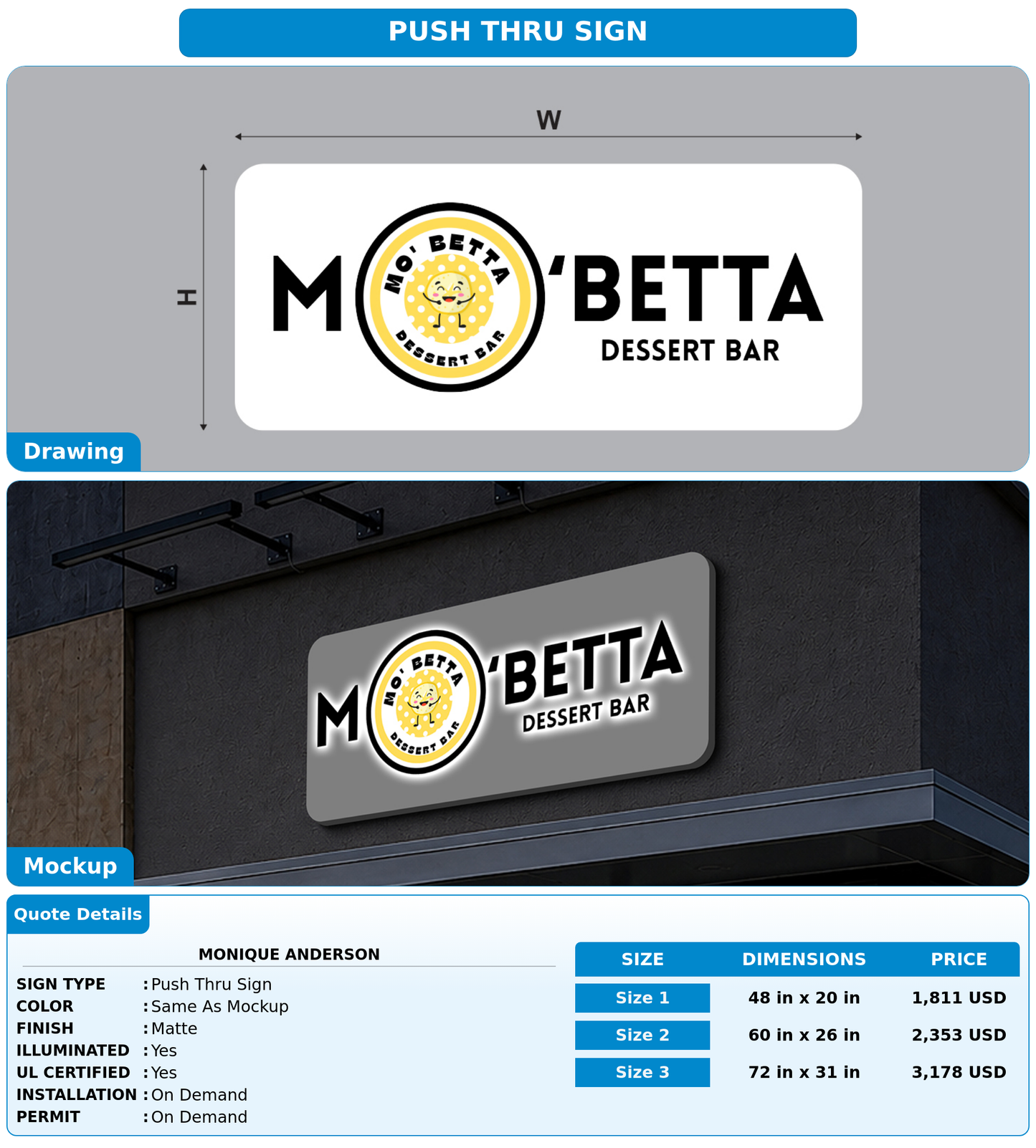CUSTOM MOCKUP SIGN FOR Monique Anderson