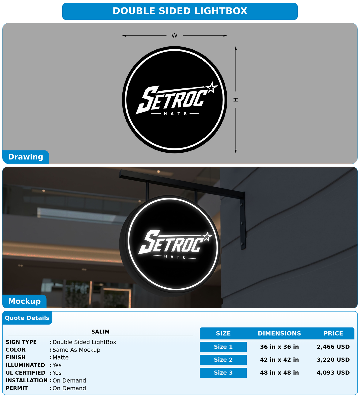 CUSTOM MOCKUP SIGN FOR Salim
