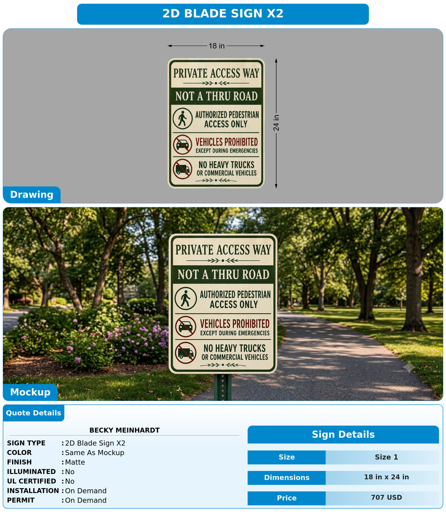 CUSTOM MOCKUP SIGN FOR Becky Meinhardt