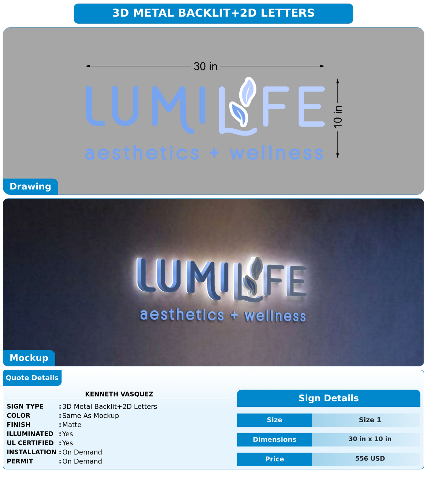 CUSTOM MOCKUP SIGN FOR Kenneth Vasquez