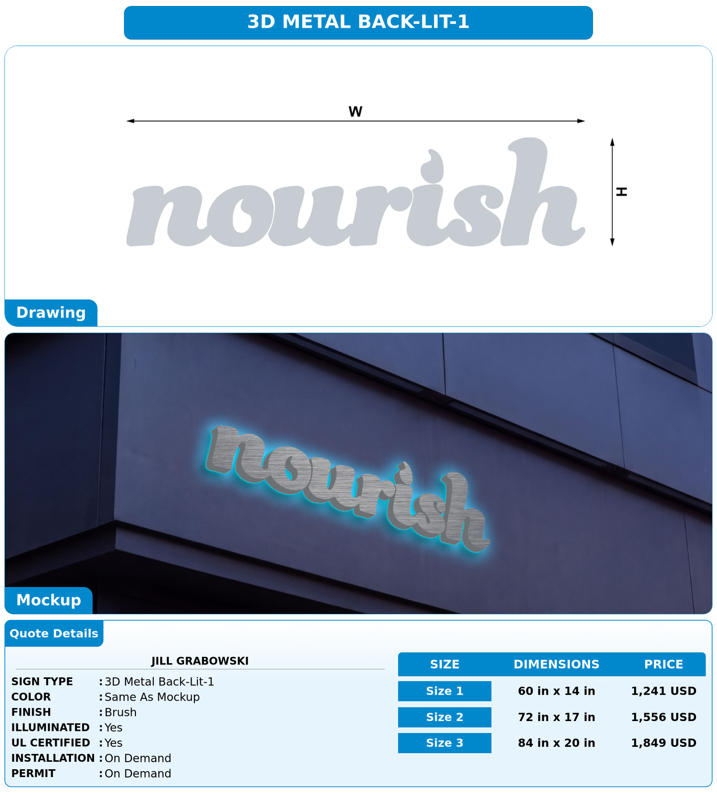 CUSTOM MOCKUP SIGN FOR Jill Grabowski