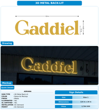 CUSTOM MOCKUP SIGN FOR Adriana