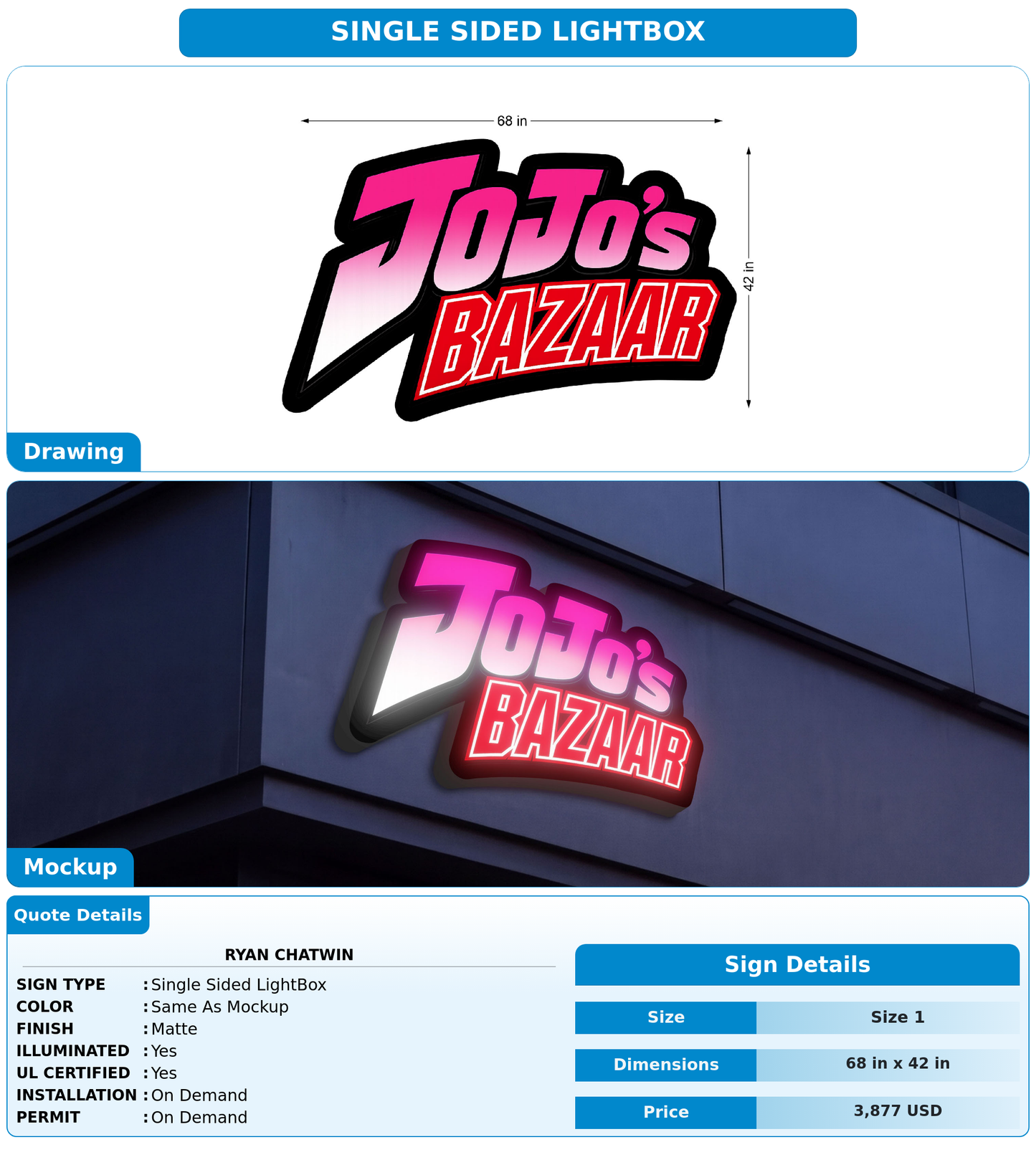CUSTOM MOCKUP SIGN FOR Ryan Chatwin