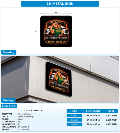 CUSTOM MOCKUP SIGN FOR Legacy Dispatch