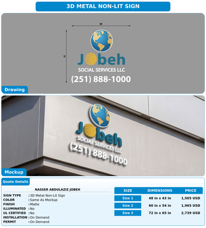 CUSTOM MOCKUP SIGN FOR Nasser Abdulaziz Jobeh