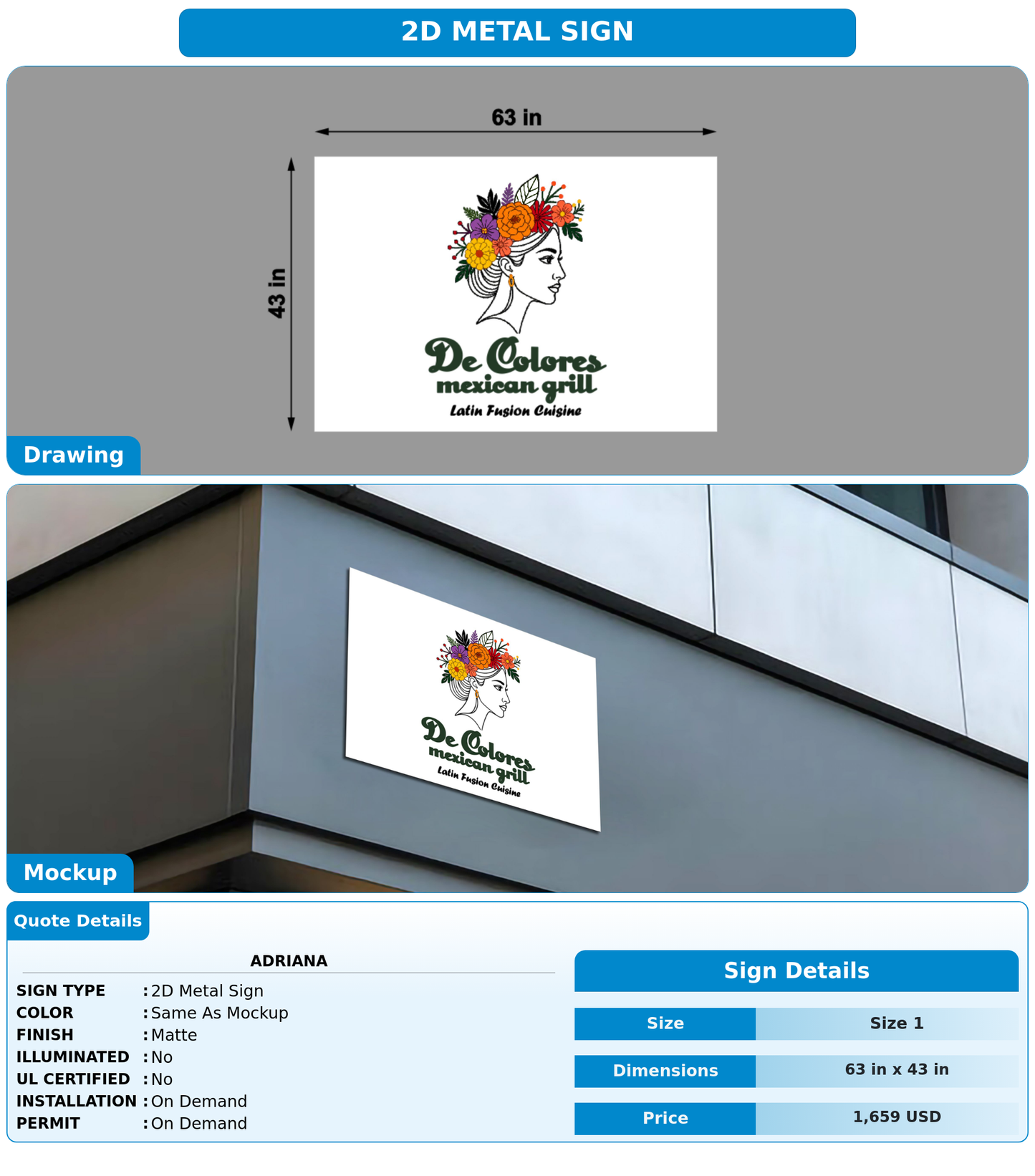 CUSTOM MOCKUP SIGN FOR Adriana