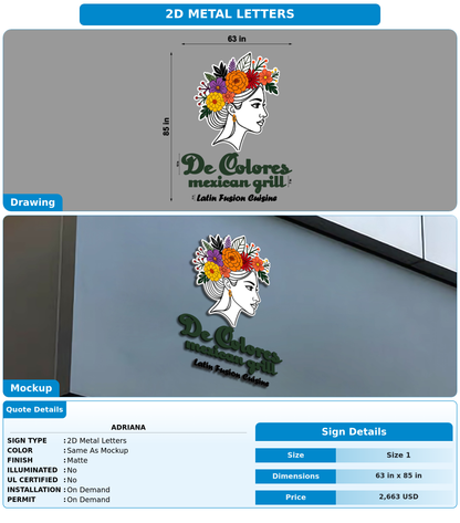 CUSTOM MOCKUP SIGN FOR Adriana