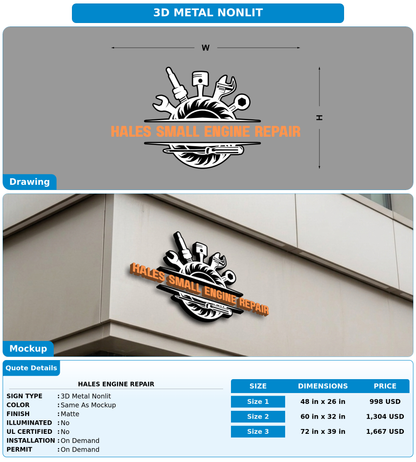 CUSTOM MOCKUP SIGN FOR Hales Engine Repair