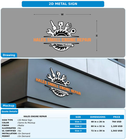 CUSTOM MOCKUP SIGN FOR Hales Engine Repair