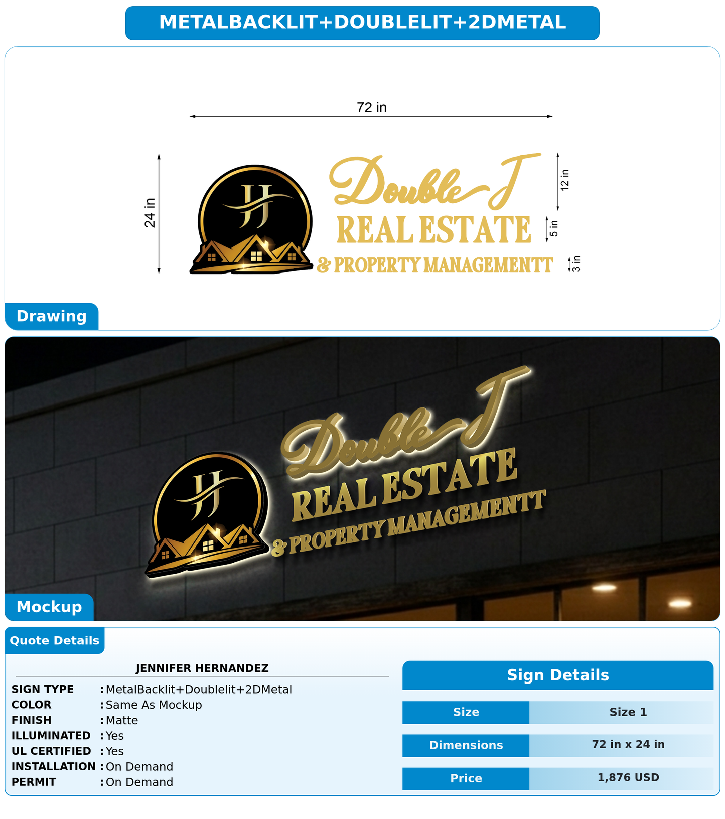 CUSTOM MOCKUP SIGN FOR Jennifer Hernandez