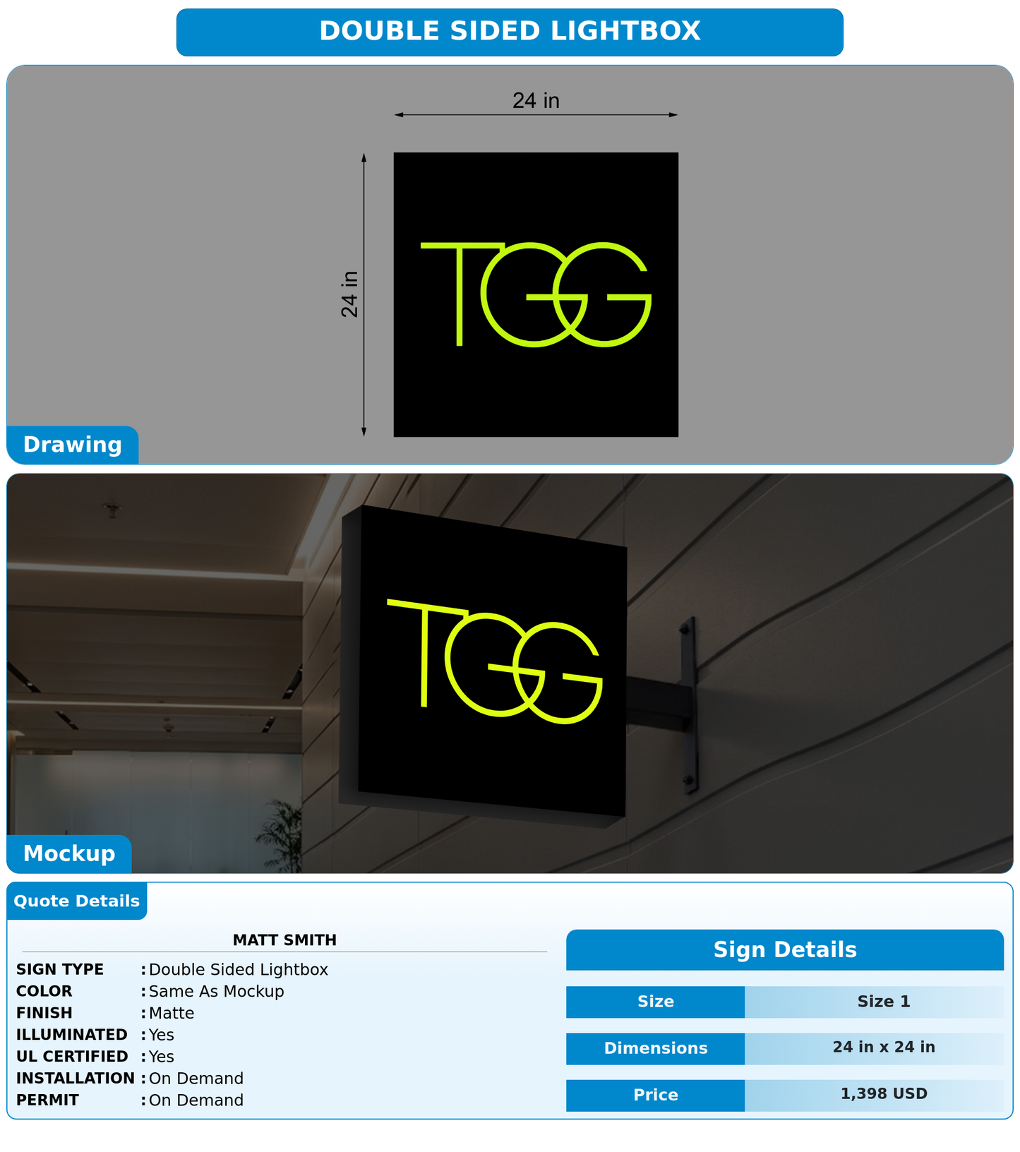 CUSTOM MOCKUP SIGN FOR Matt Smith