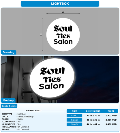 CUSTOM MOCKUP SIGN FOR Michael Guzzi