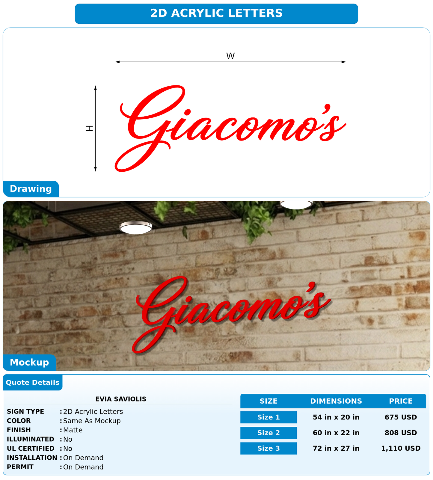 CUSTOM MOCKUP SIGN FOR Evia Saviolis