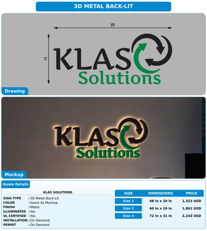 CUSTOM MOCKUP SIGN FOR KLAS Solutions