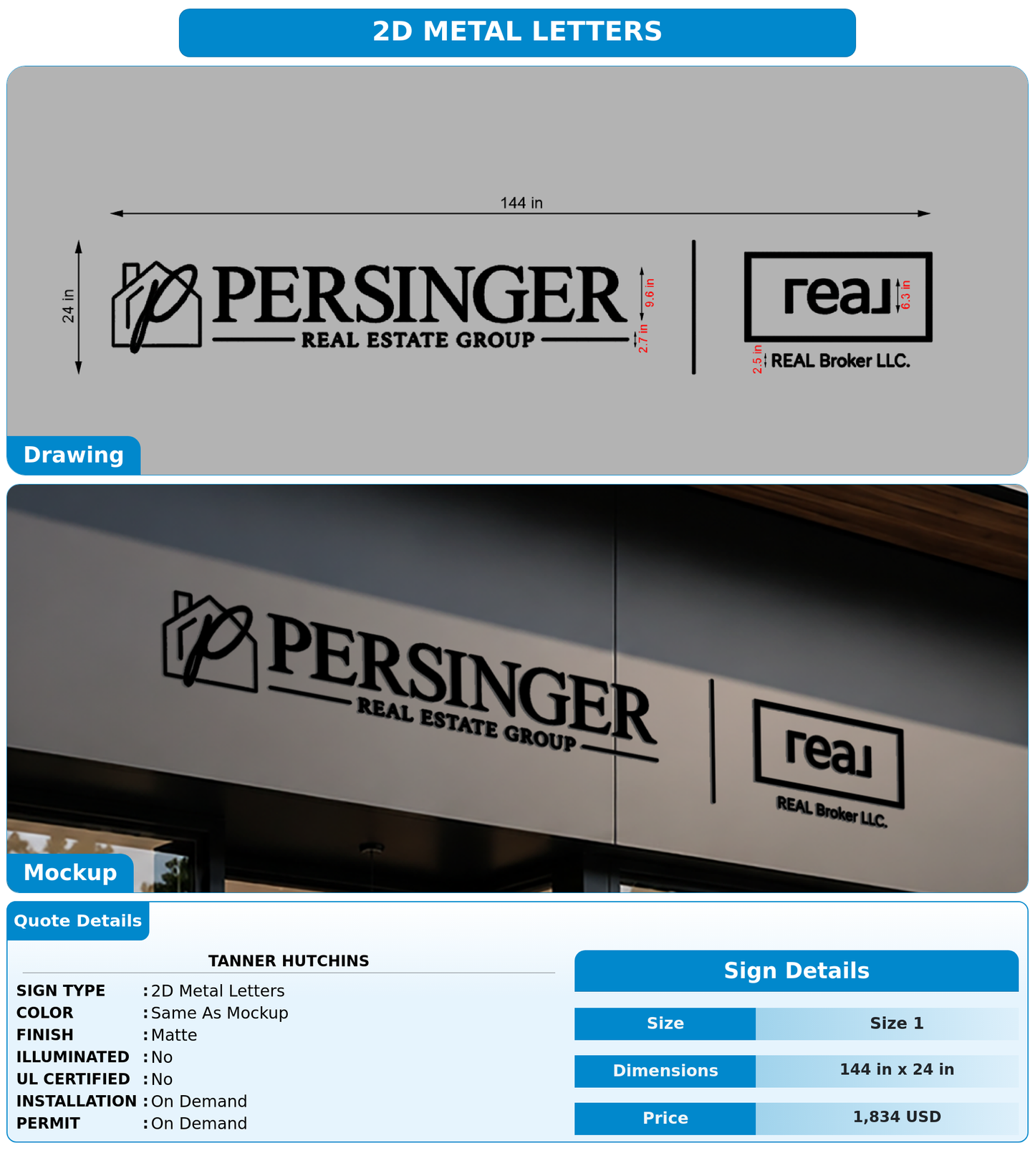 CUSTOM MOCKUP SIGN FOR Tanner Hutchins