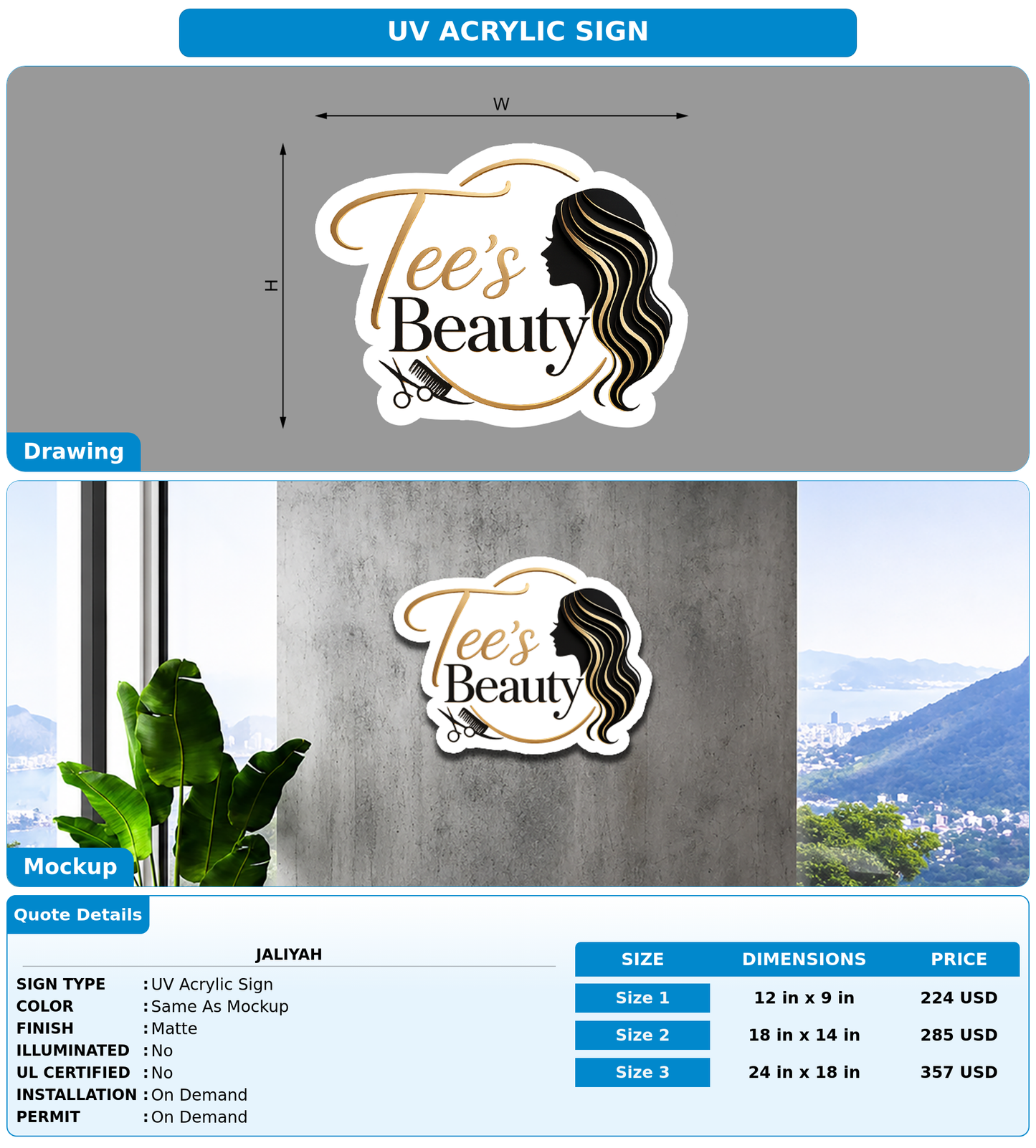 CUSTOM MOCKUP SIGN FOR Jaliyah