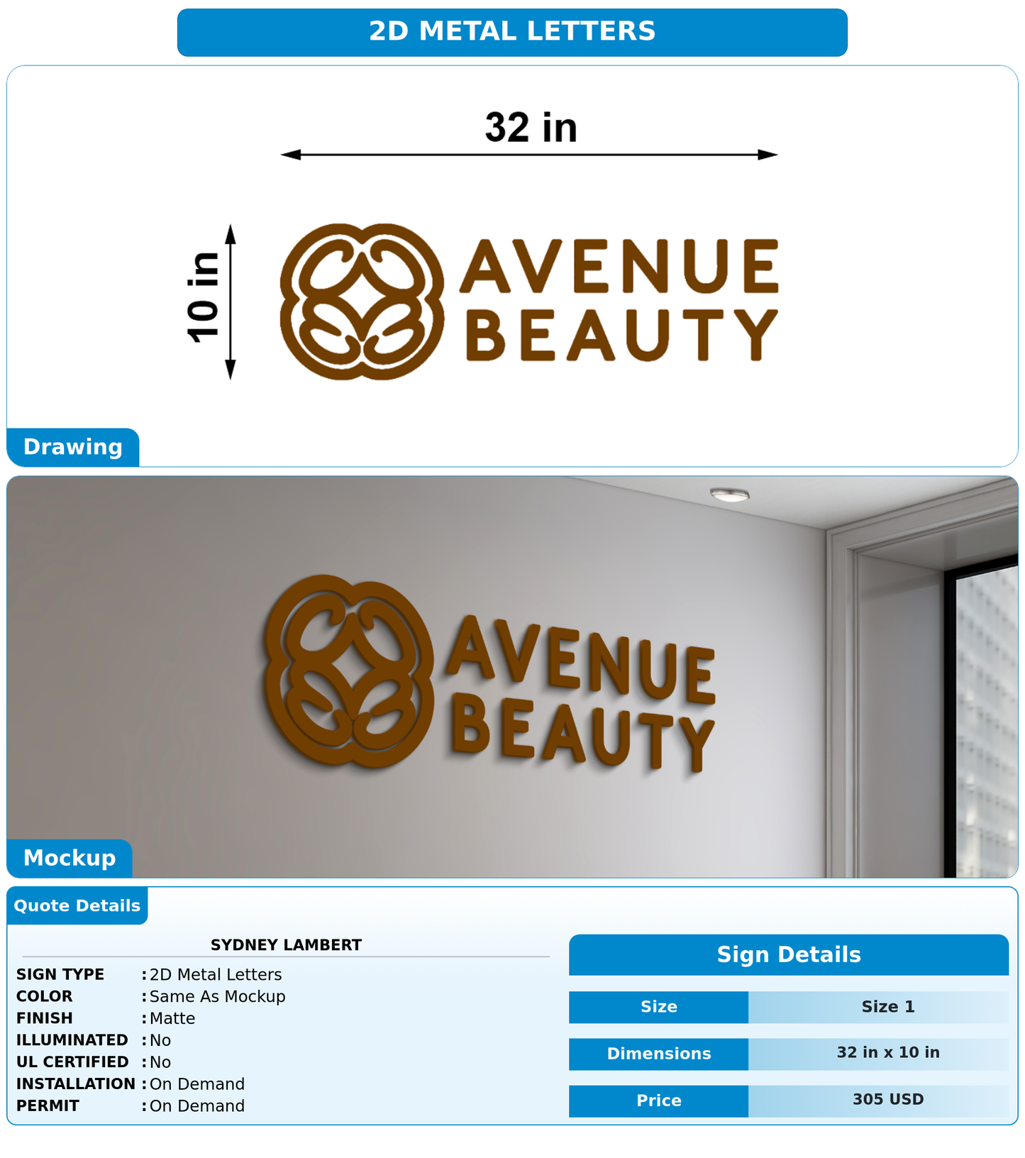 CUSTOM MOCKUP SIGN FOR Sydney lambert