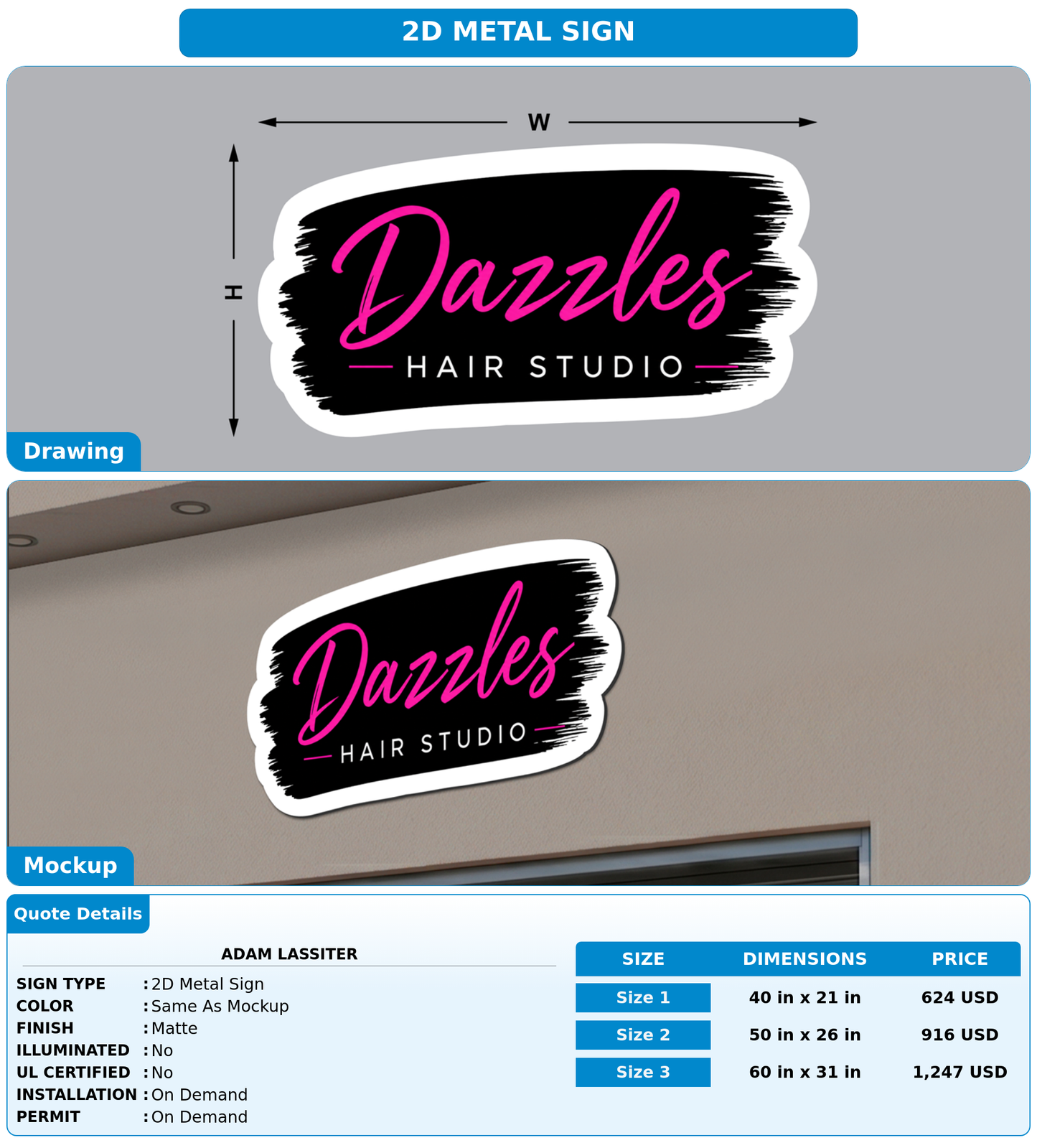 CUSTOM MOCKUP SIGN FOR Adam Lassiter