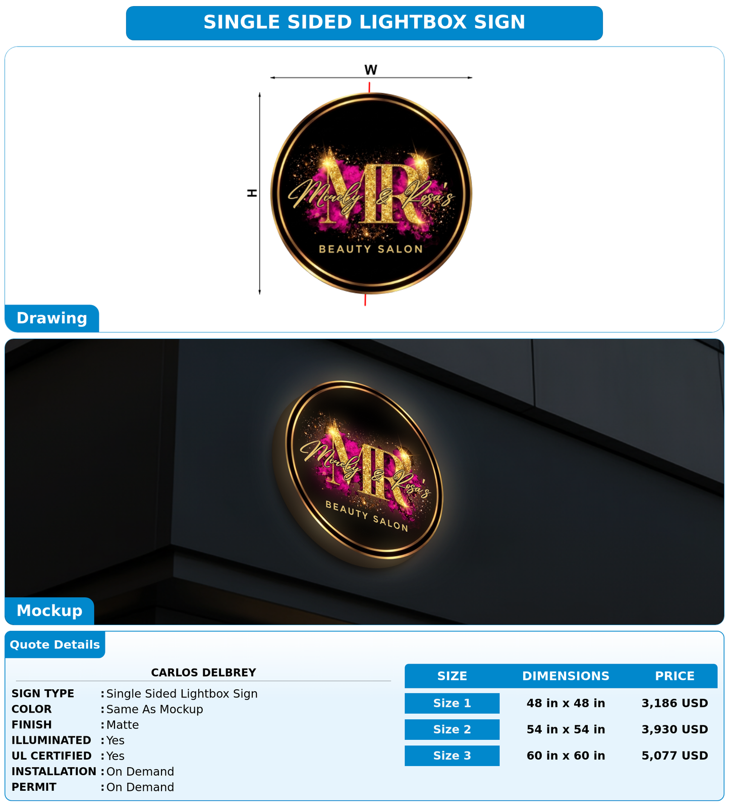 CUSTOM MOCKUP SIGN FOR Carlos Delbrey