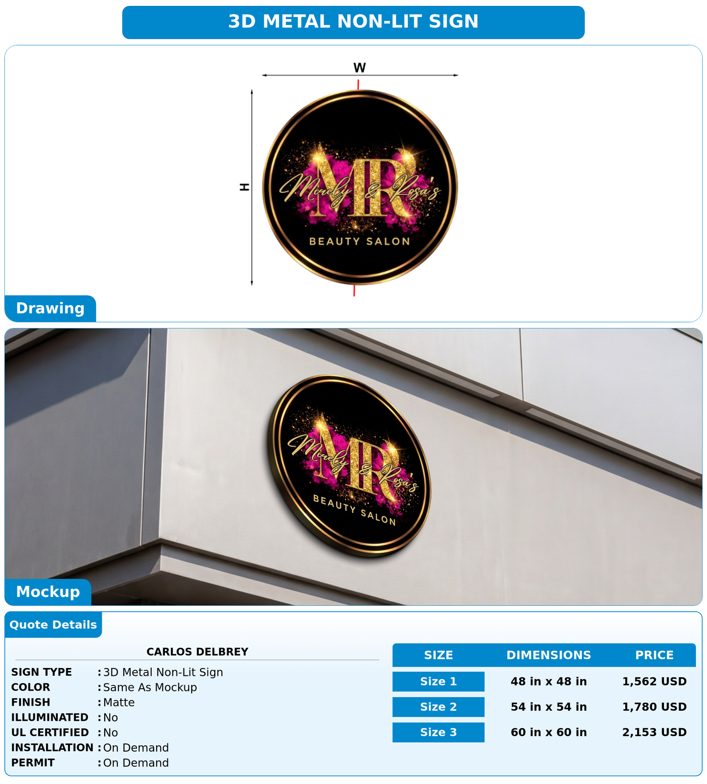 CUSTOM MOCKUP SIGN FOR Carlos Delbrey