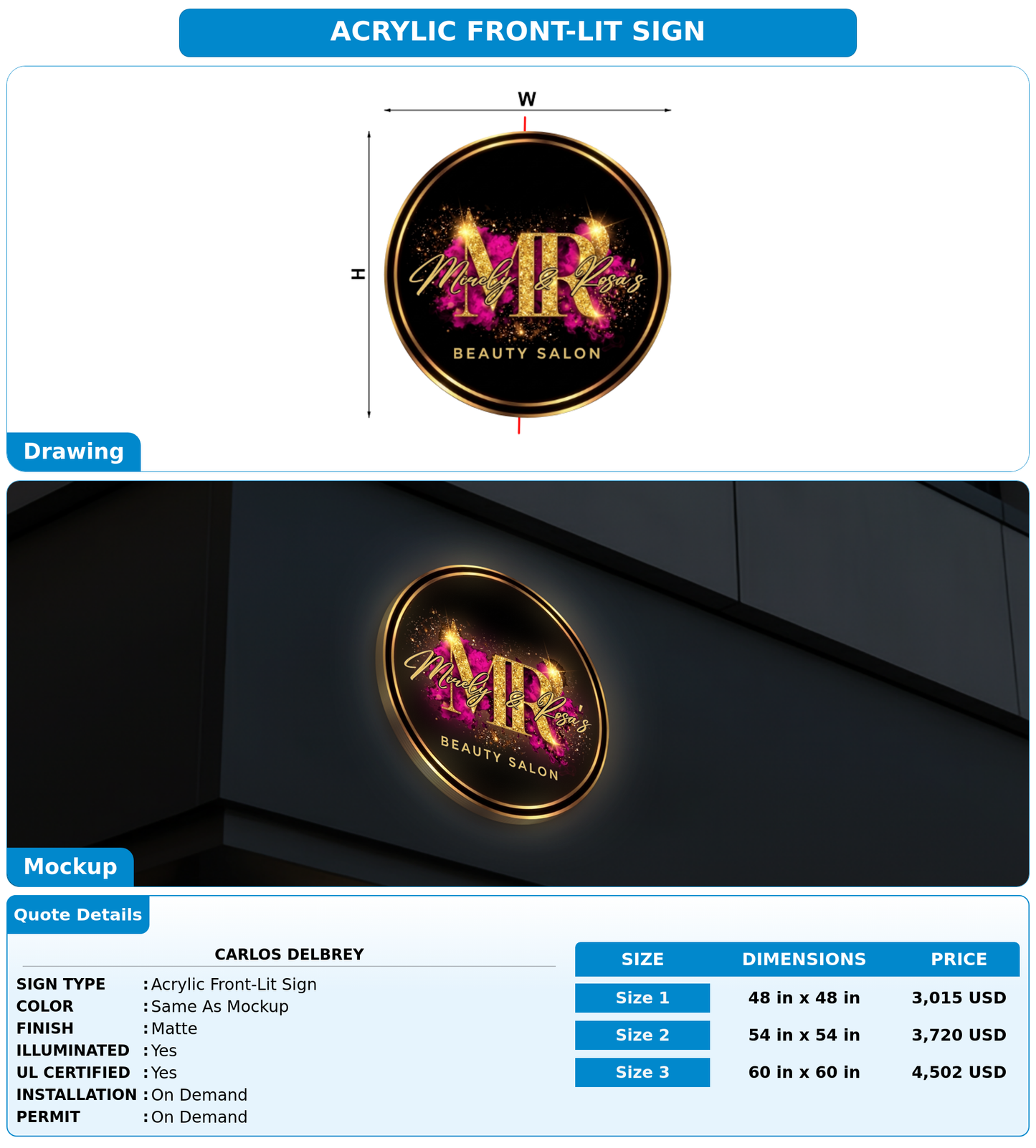 CUSTOM MOCKUP SIGN FOR Carlos Delbrey