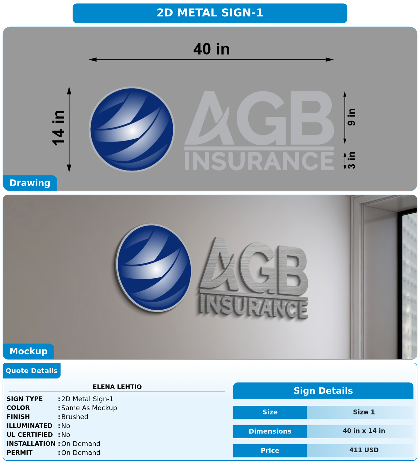 CUSTOM MOCKUP SIGN FOR Elena Lehtio