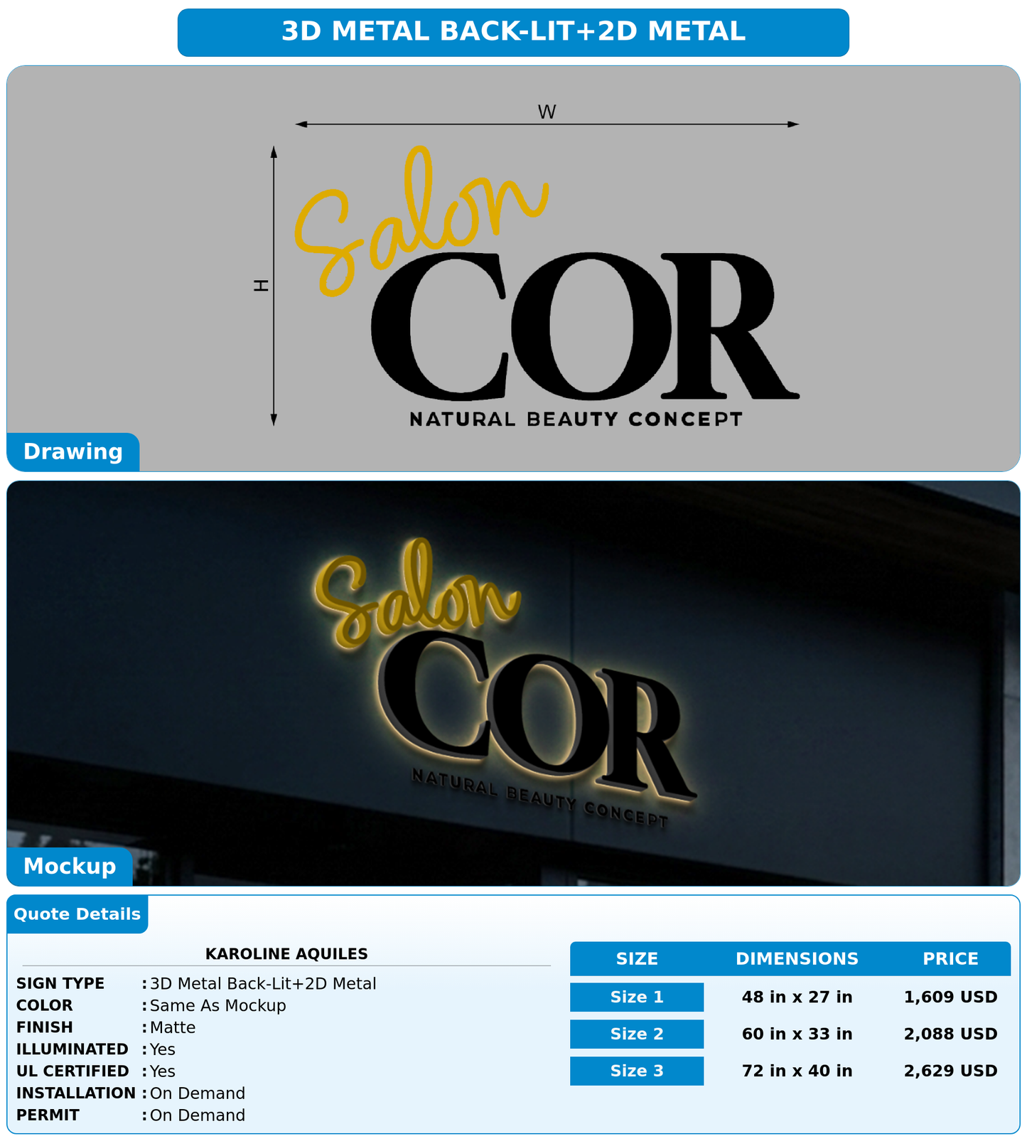 CUSTOM MOCKUP SIGN FOR Karoline Aquiles