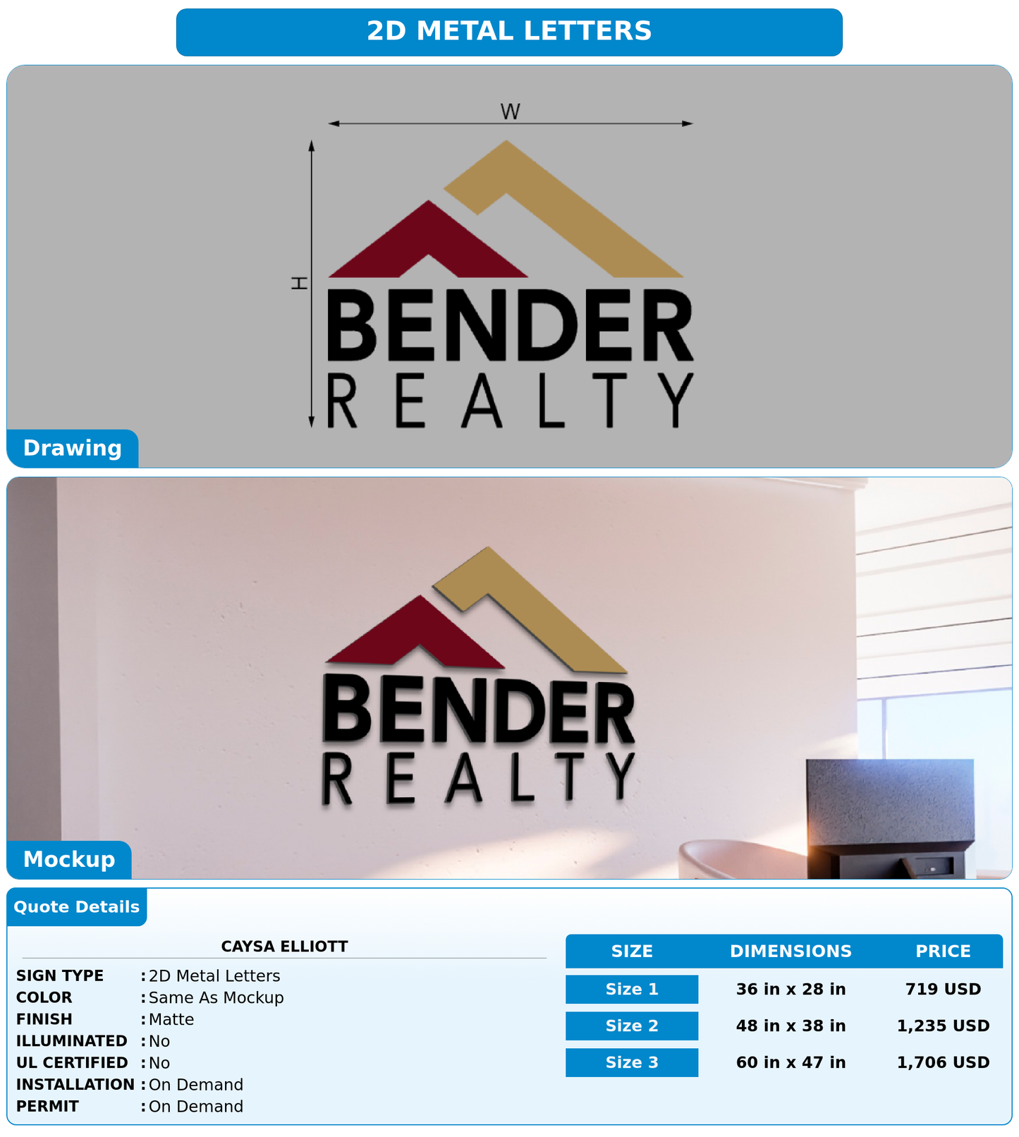 CUSTOM MOCKUP SIGN FOR Caysa Elliott