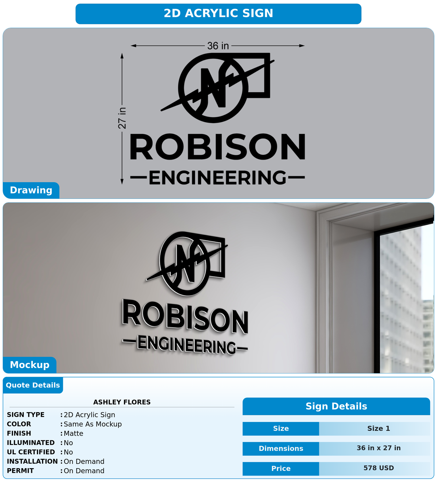 CUSTOM MOCKUP SIGN FOR Ashley Flores