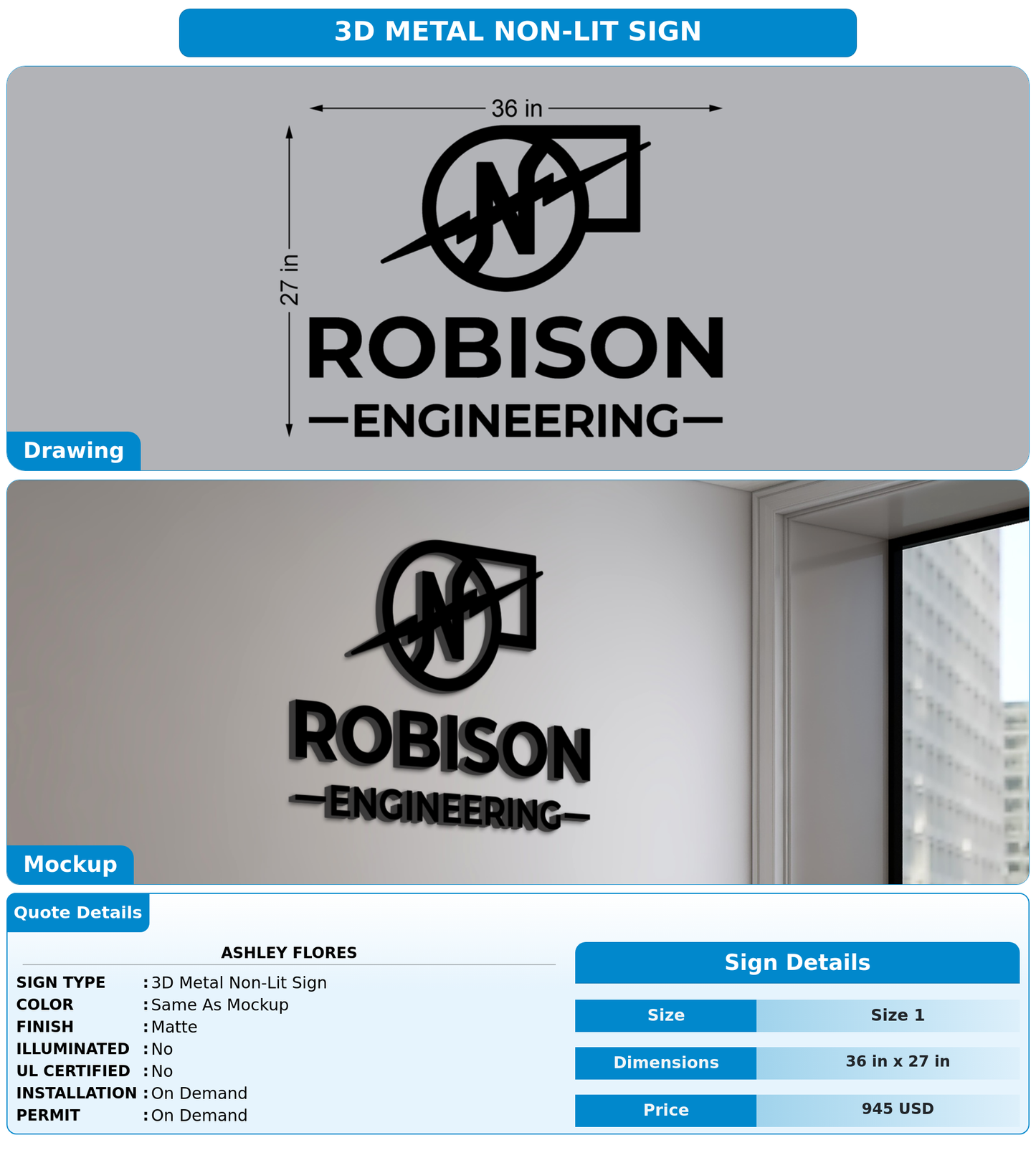 CUSTOM MOCKUP SIGN FOR Ashley Flores