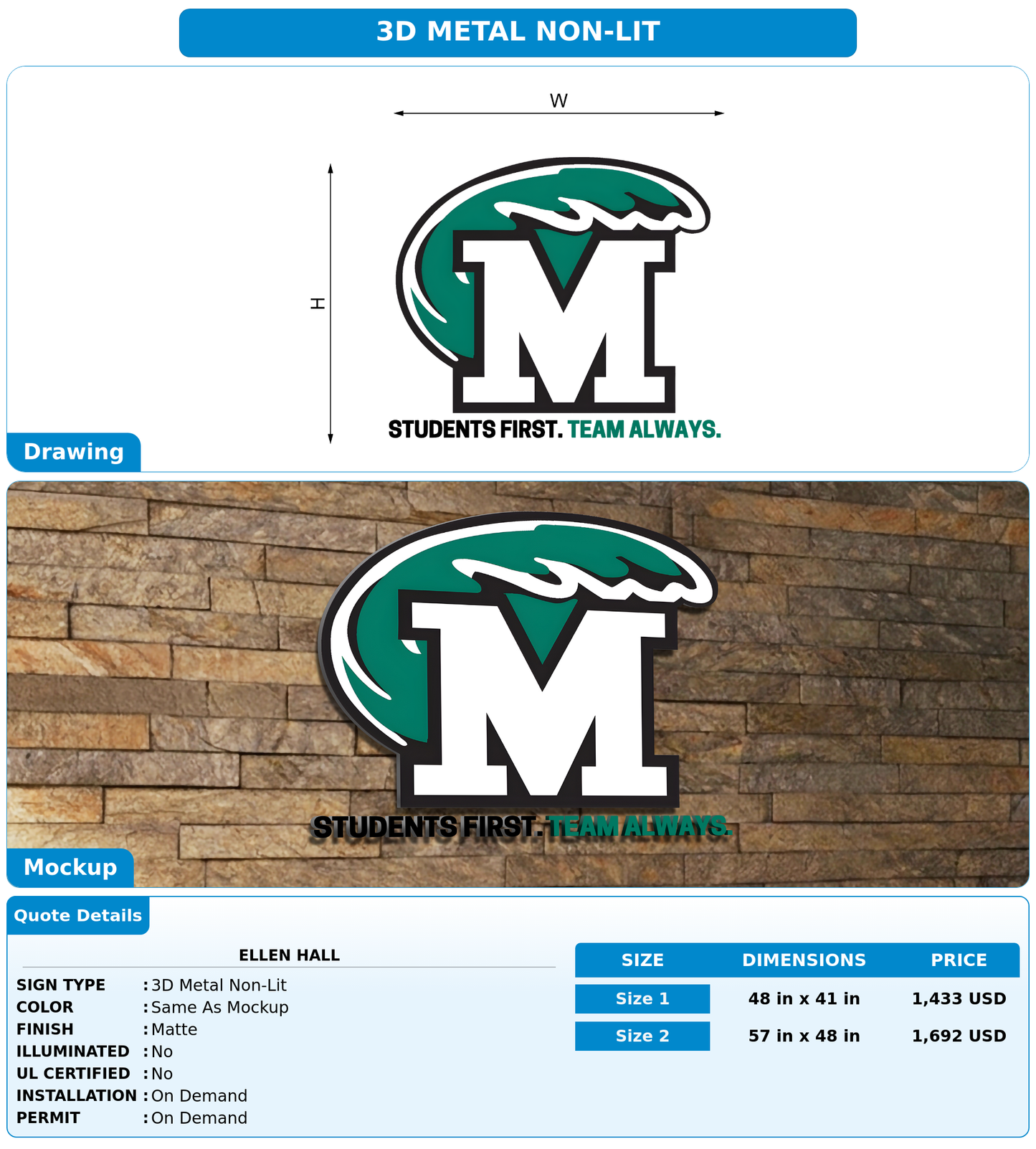 CUSTOM MOCKUP SIGN FOR Ellen Hall