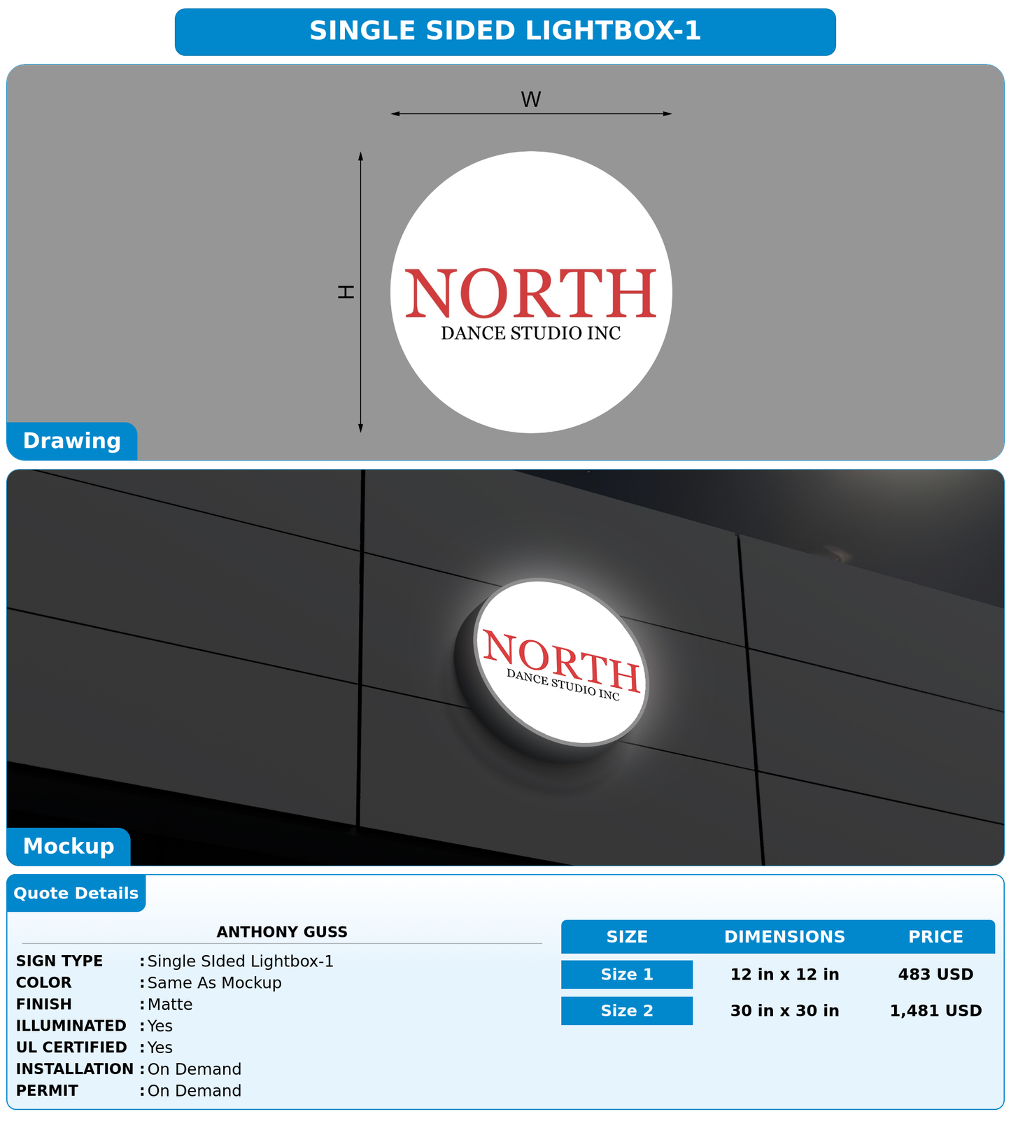 CUSTOM MOCKUP SIGN FOR Anthony Guss