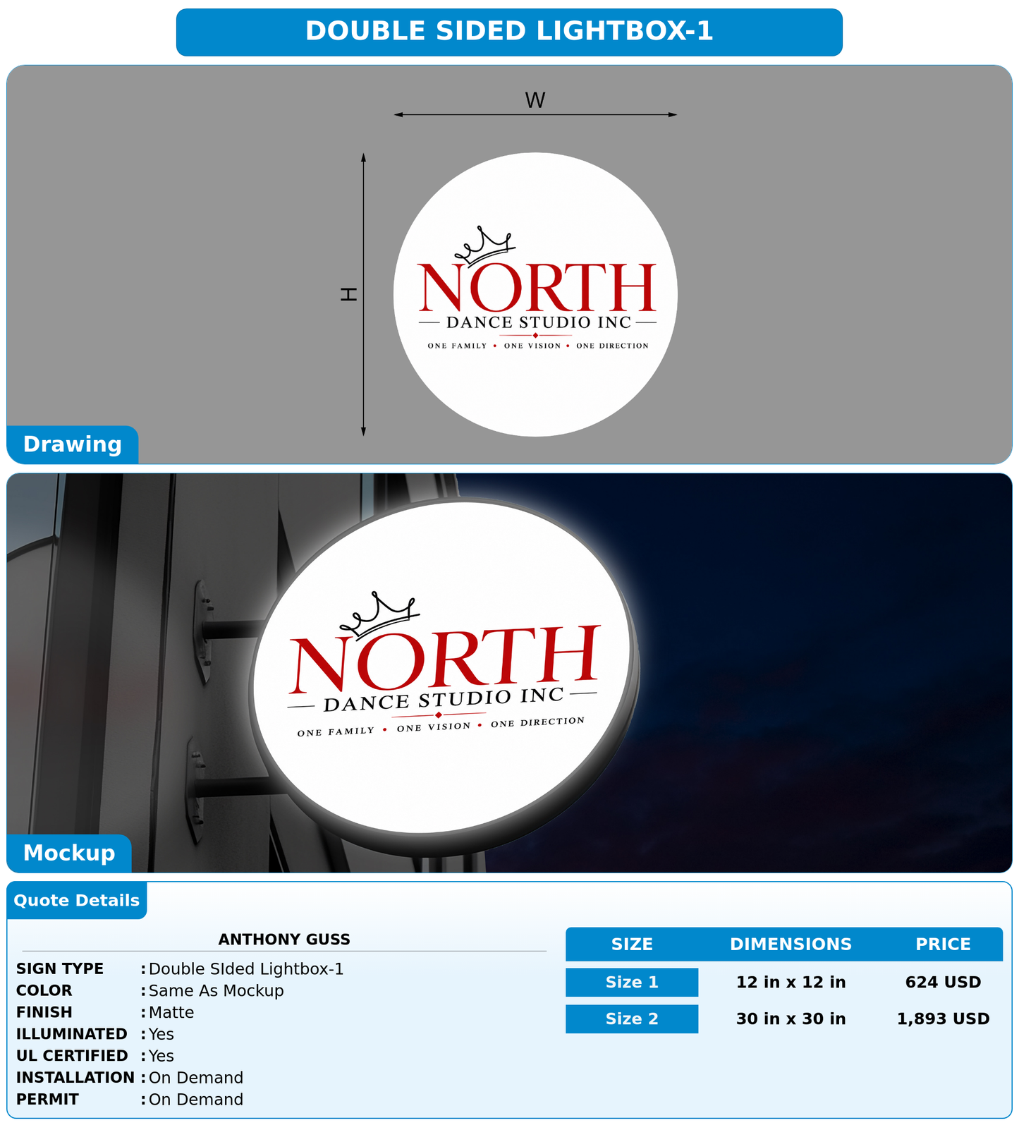CUSTOM MOCKUP SIGN FOR Anthony Guss