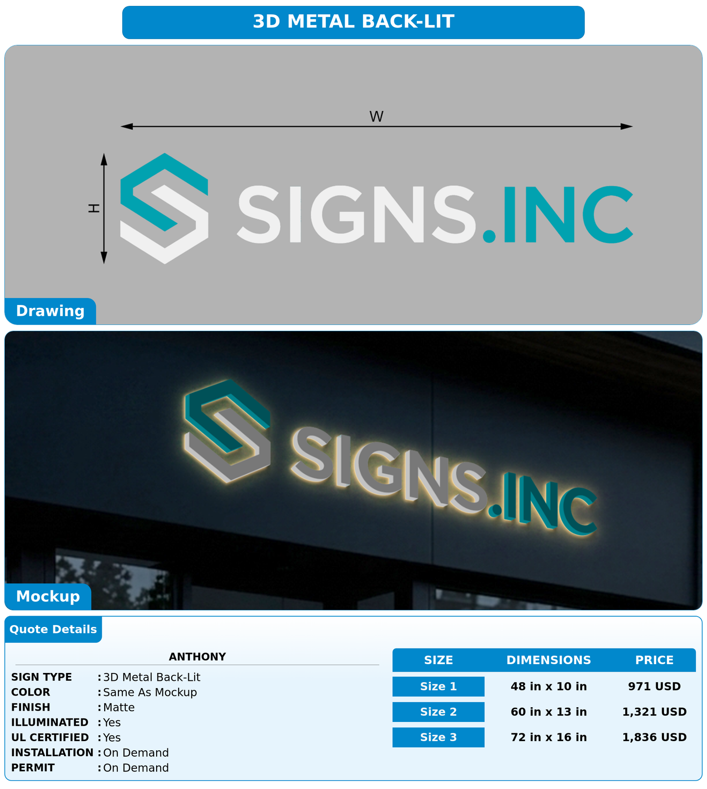 CUSTOM MOCKUP SIGN FOR anthony