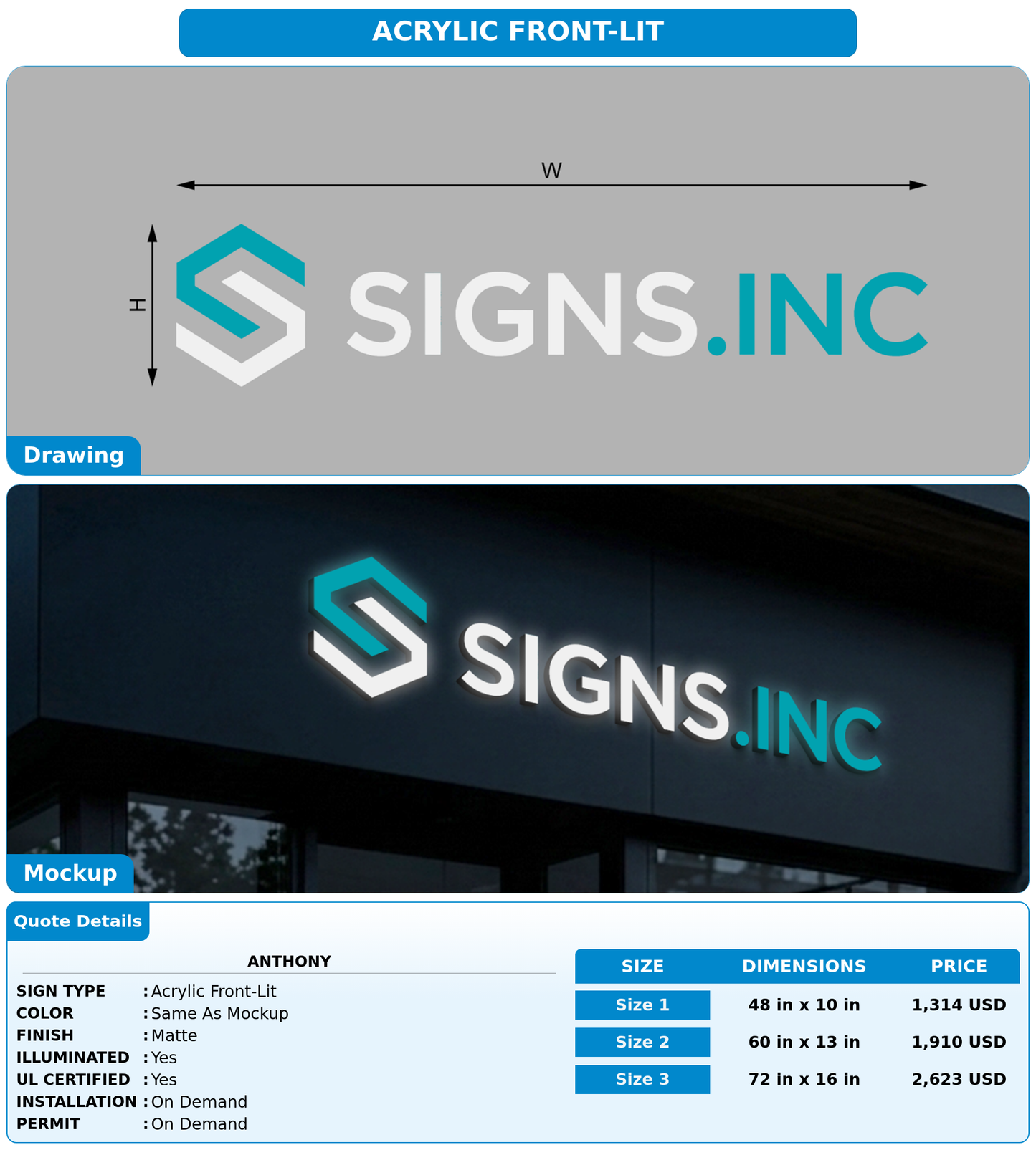 CUSTOM MOCKUP SIGN FOR anthony