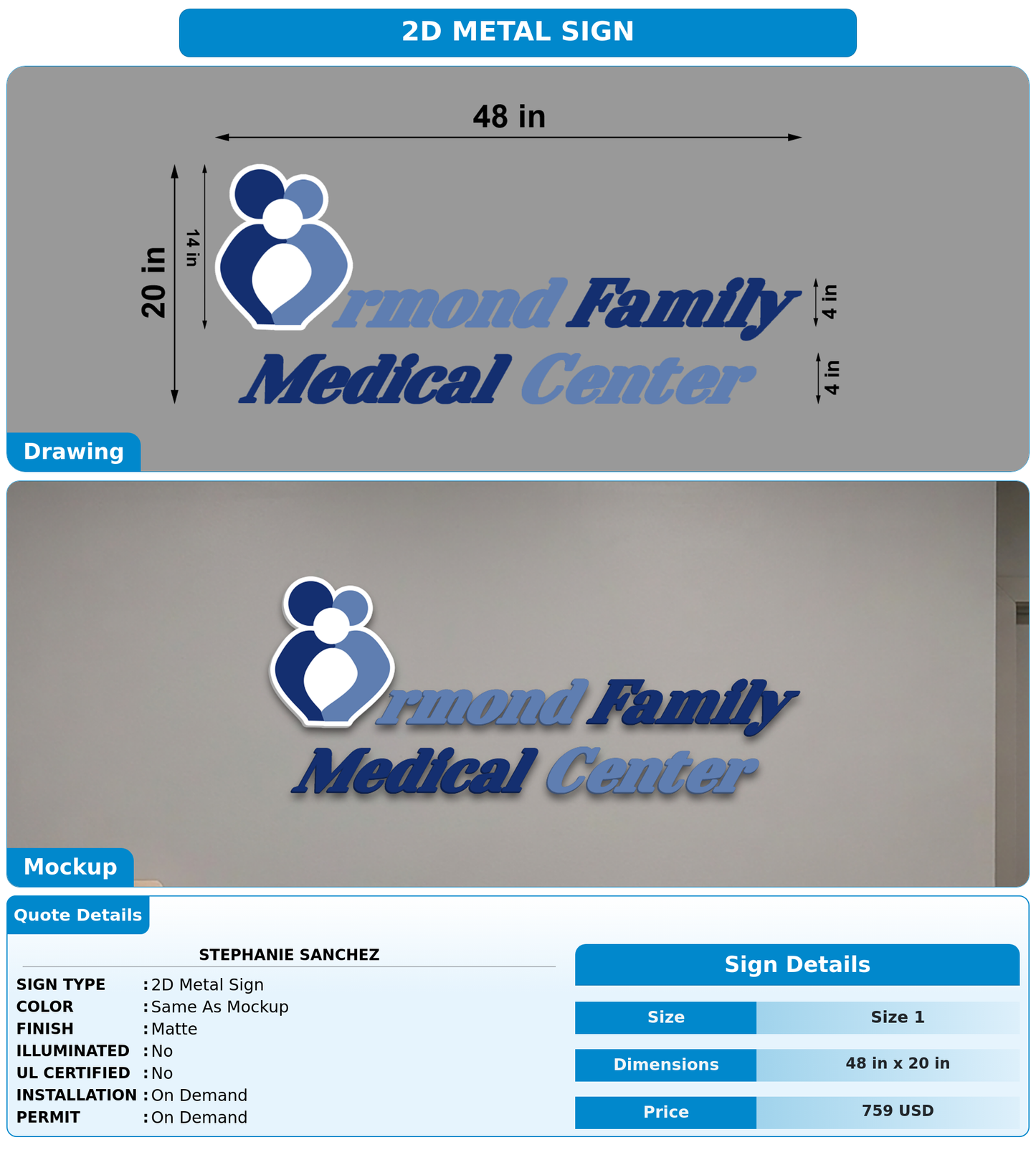 CUSTOM MOCKUP SIGN FOR Stephanie Sanchez