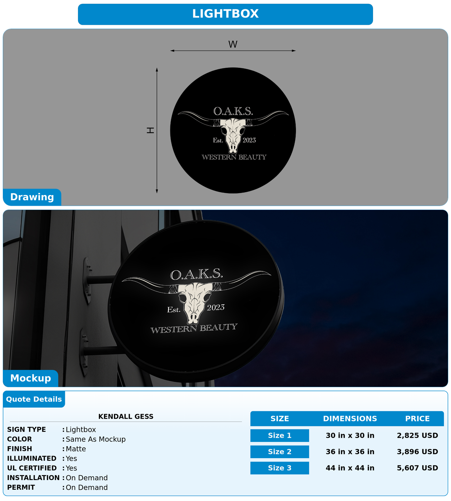 CUSTOM MOCKUP SIGN FOR Kendall Gess
