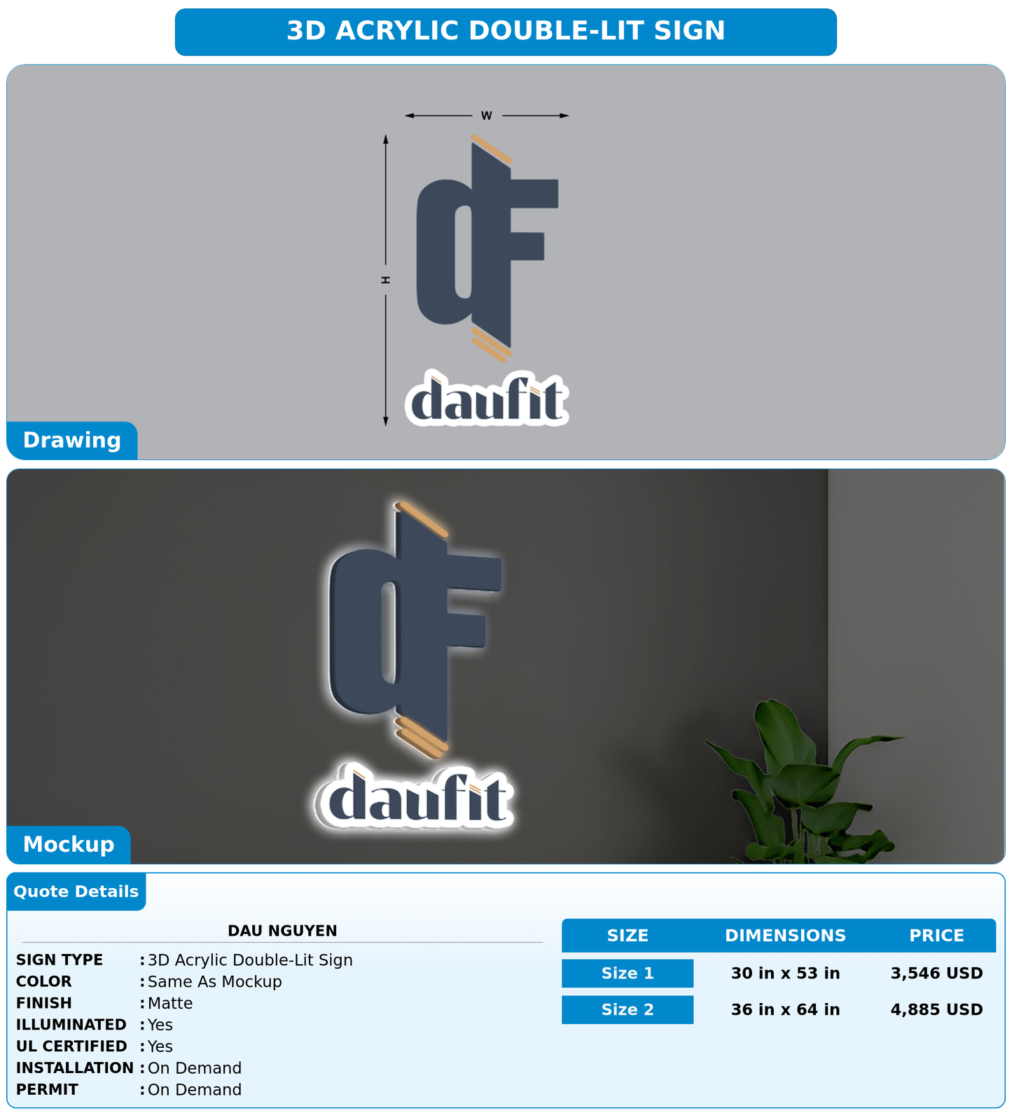 CUSTOM MOCKUP SIGN FOR Dau Nguyen