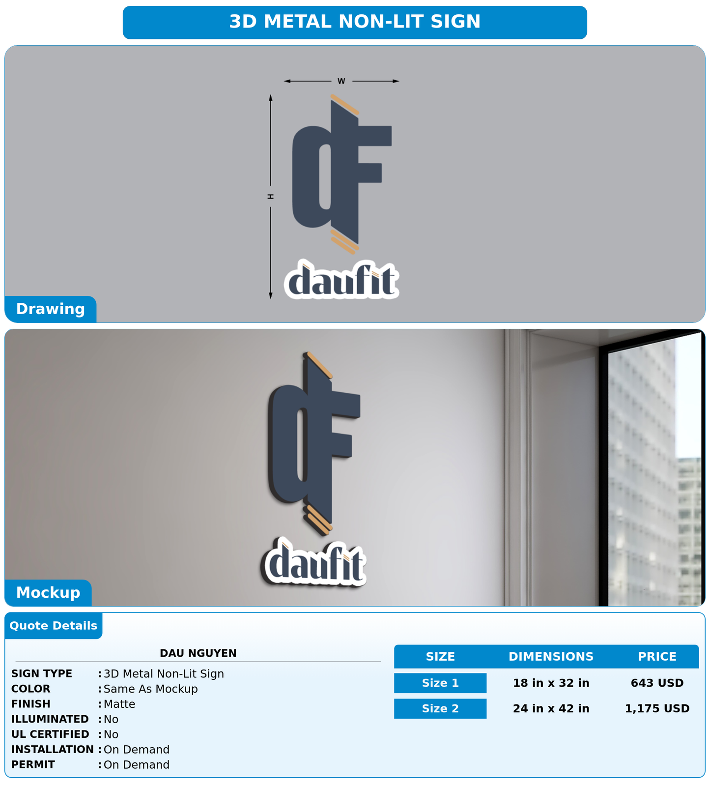 CUSTOM MOCKUP SIGN FOR Dau Nguyen