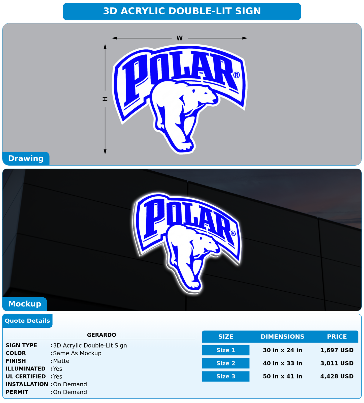 CUSTOM MOCKUP SIGN FOR Gerardo