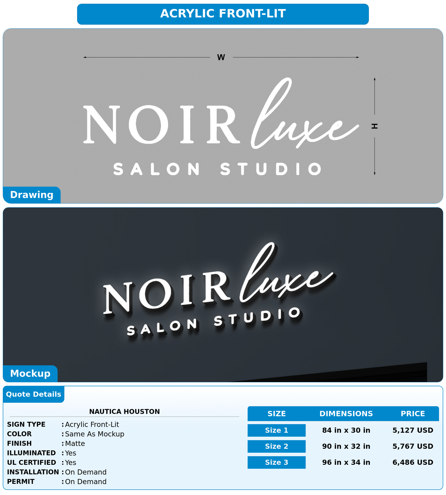 CUSTOM MOCKUP SIGN FOR Nautica Houston