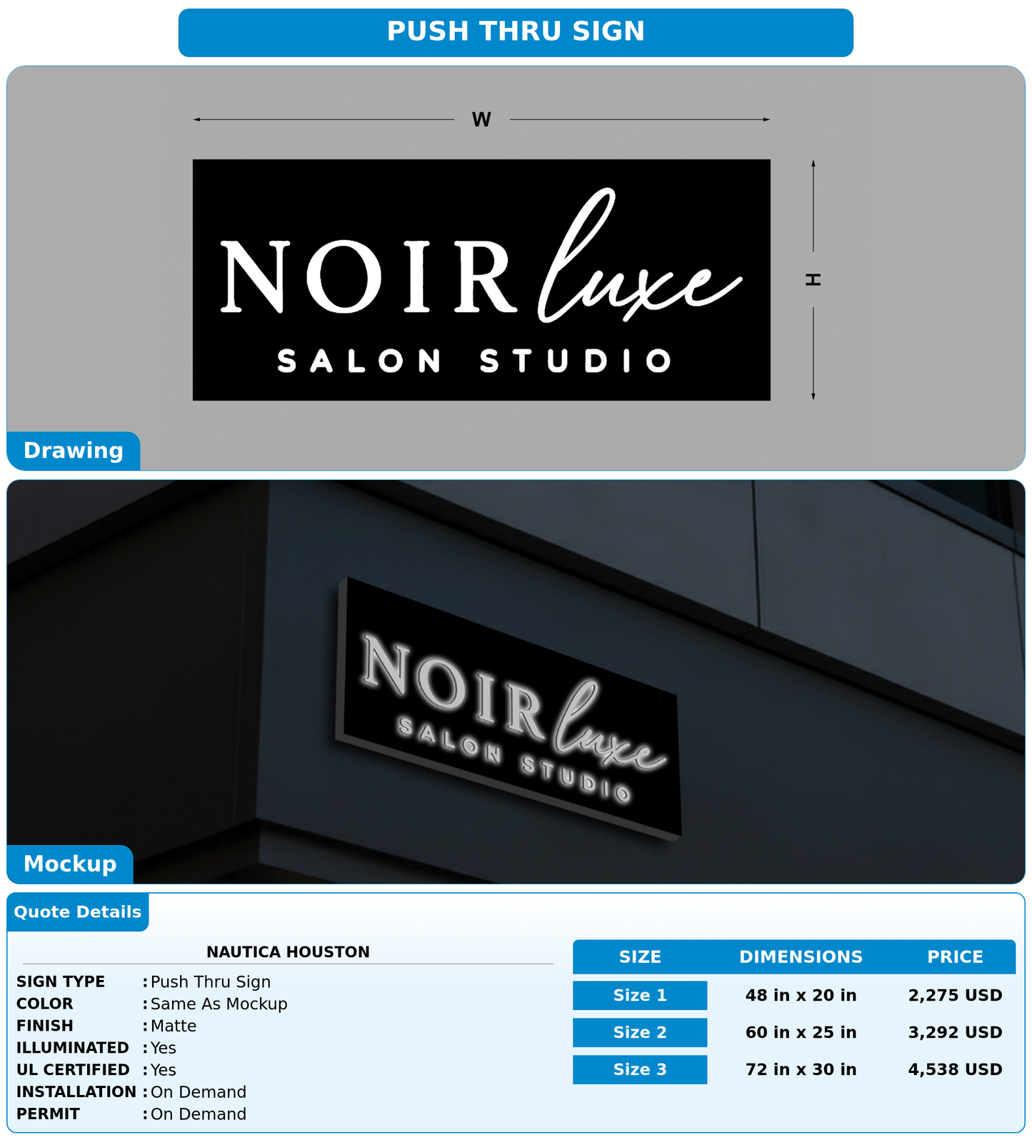CUSTOM MOCKUP SIGN FOR Nautica Houston