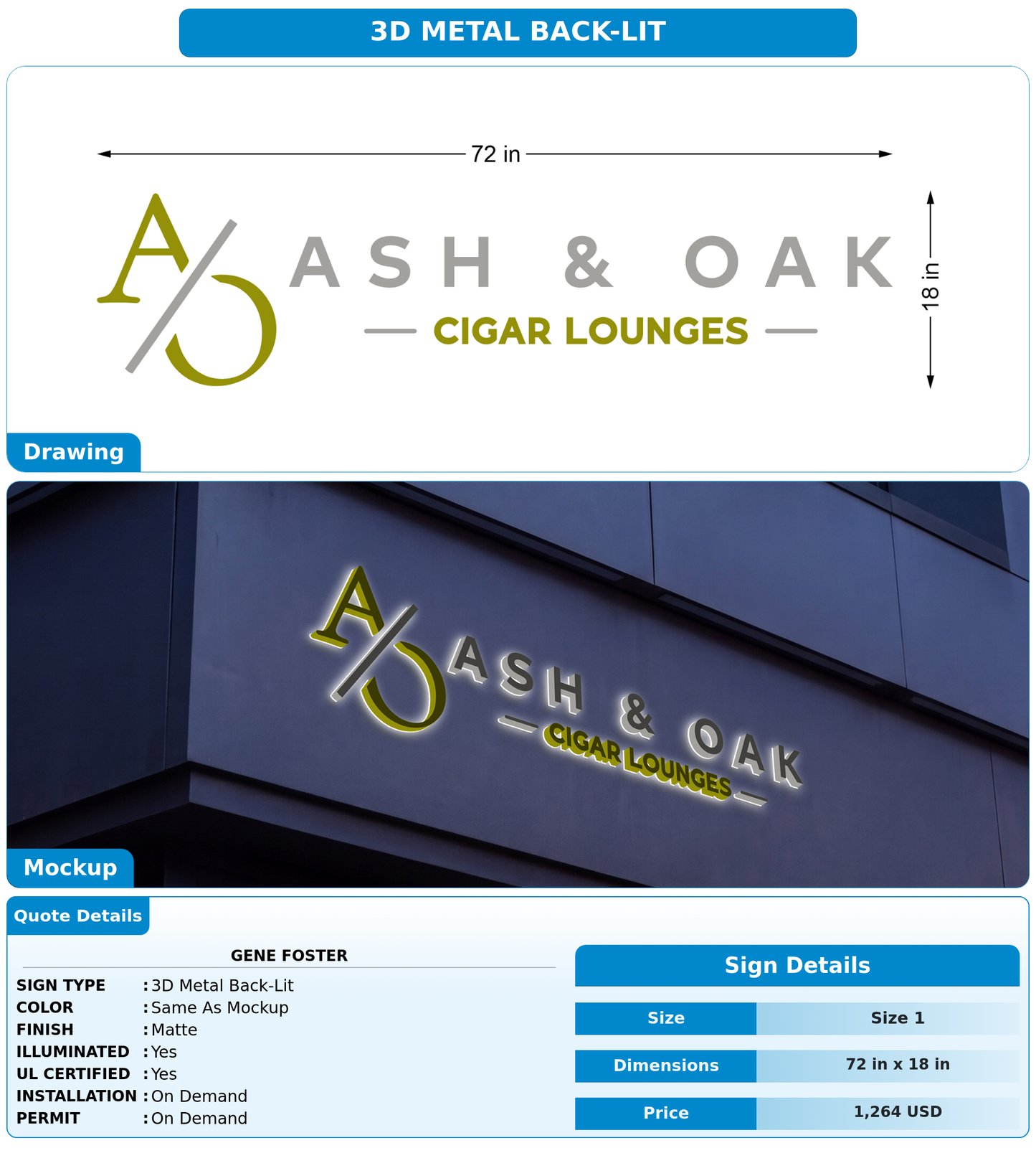 CUSTOM MOCKUP SIGN FOR Gene Foster