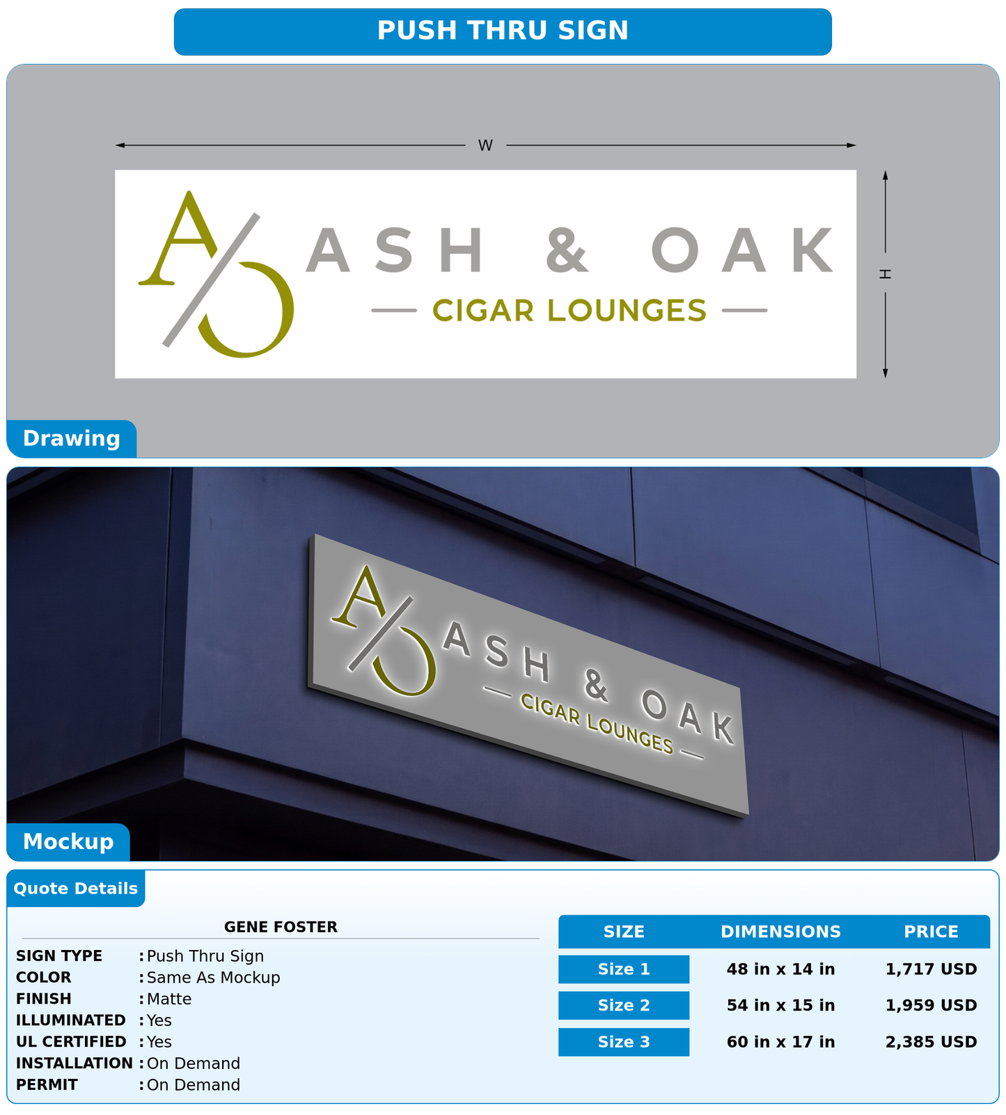 CUSTOM MOCKUP SIGN FOR Gene Foster