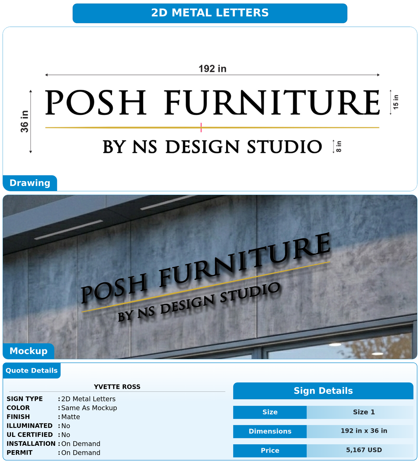 CUSTOM MOCKUP SIGN FOR Yvette Ross