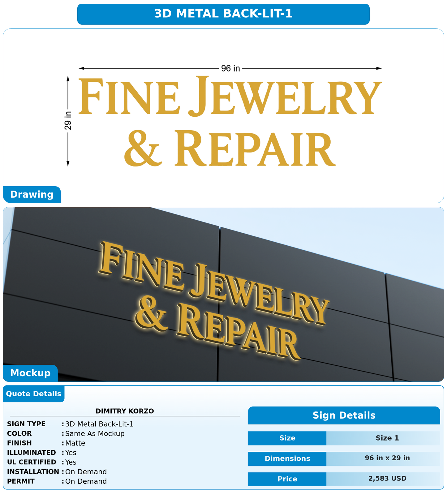 CUSTOM MOCKUP SIGN FOR Dimitry Korzo