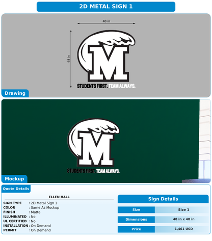 CUSTOM MOCKUP SIGN FOR Ellen Hall